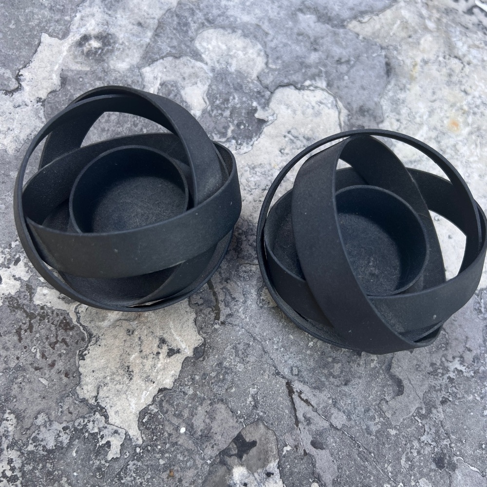 Vintage Georg Jensen Denmark MCM Candleholder Matt Powder Coated Steel